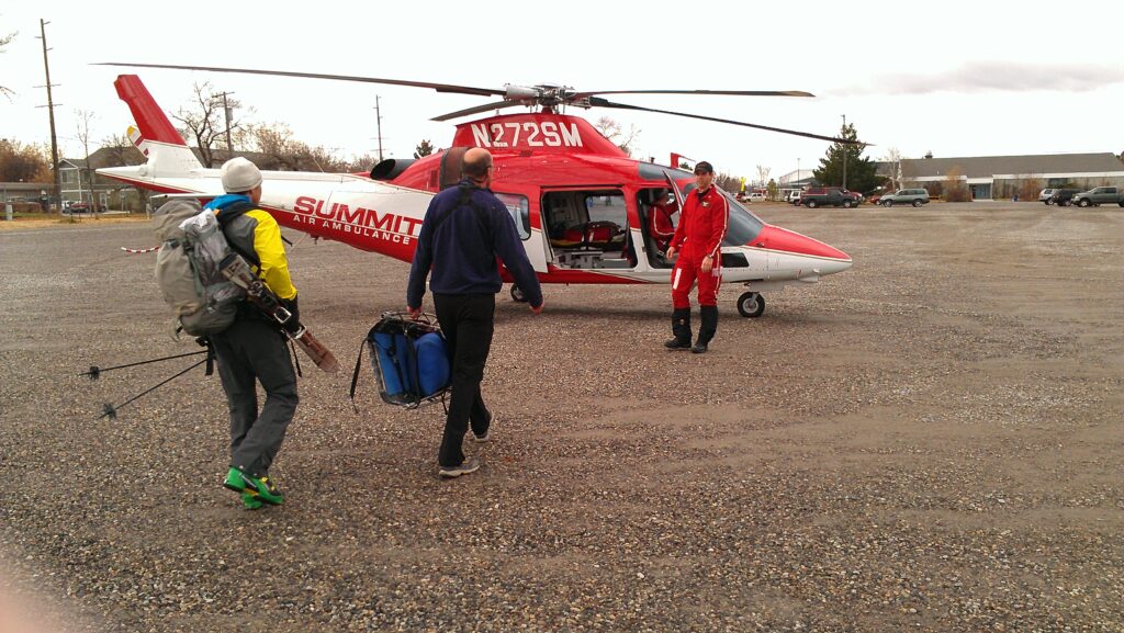 rescuers loading for rescue in Hollywood Bowl